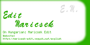 edit maricsek business card